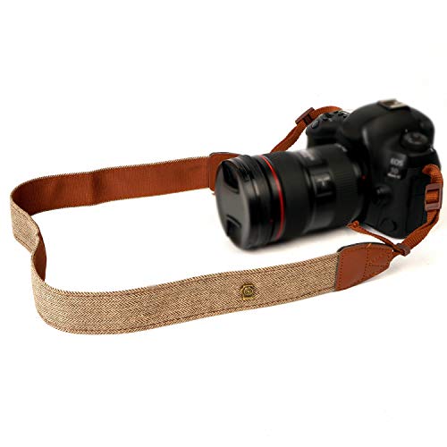 WANBY Camera Strap Brown Canvas Neck Shoulder Strap with Quick Release Buckles for DSLR SLR - Image 4