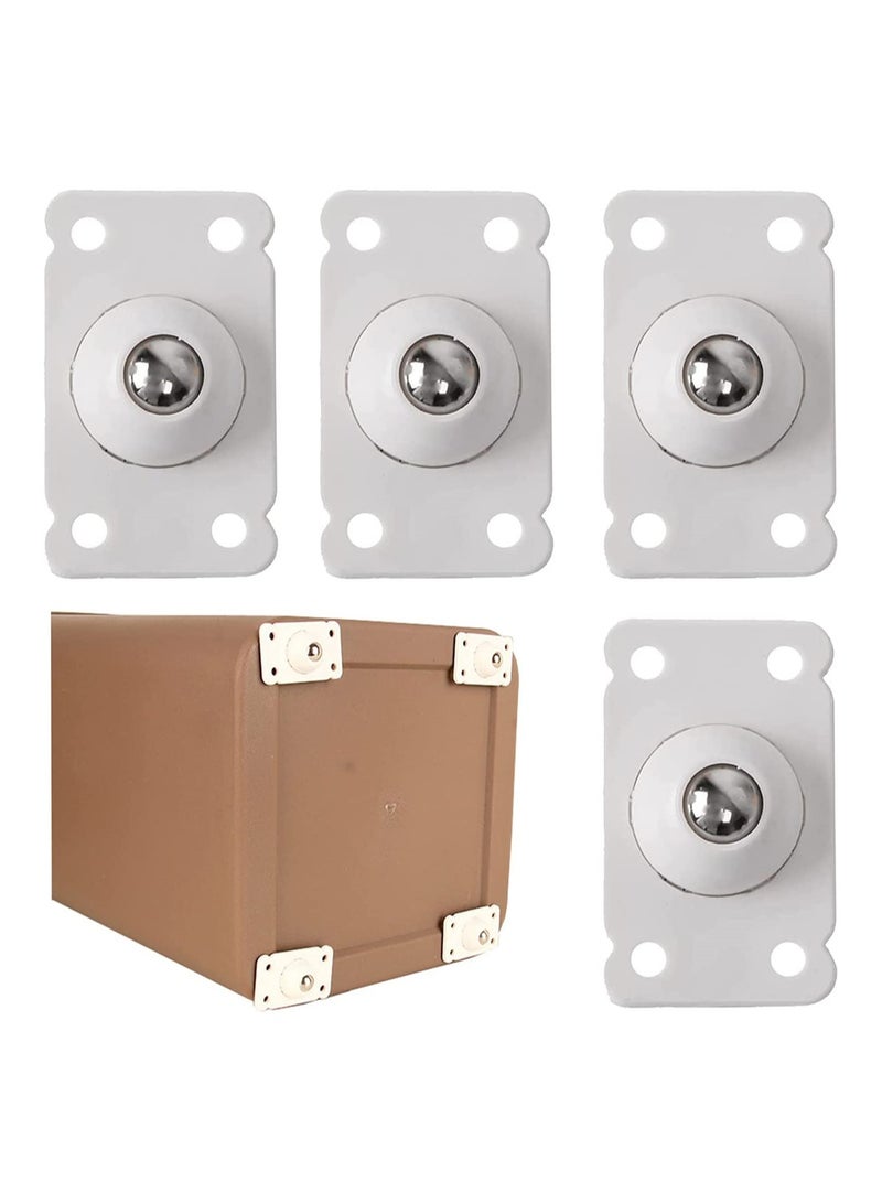 Excefore 4 Pieces Self Adhesive Casters Mini Swivel Wheels 360 Degree Swivel Wheels Stainless Steel Material Handling Board Casters Adhesive Pulleys for Boxes Trash Can Small Furniture Cabinets - Image 1
