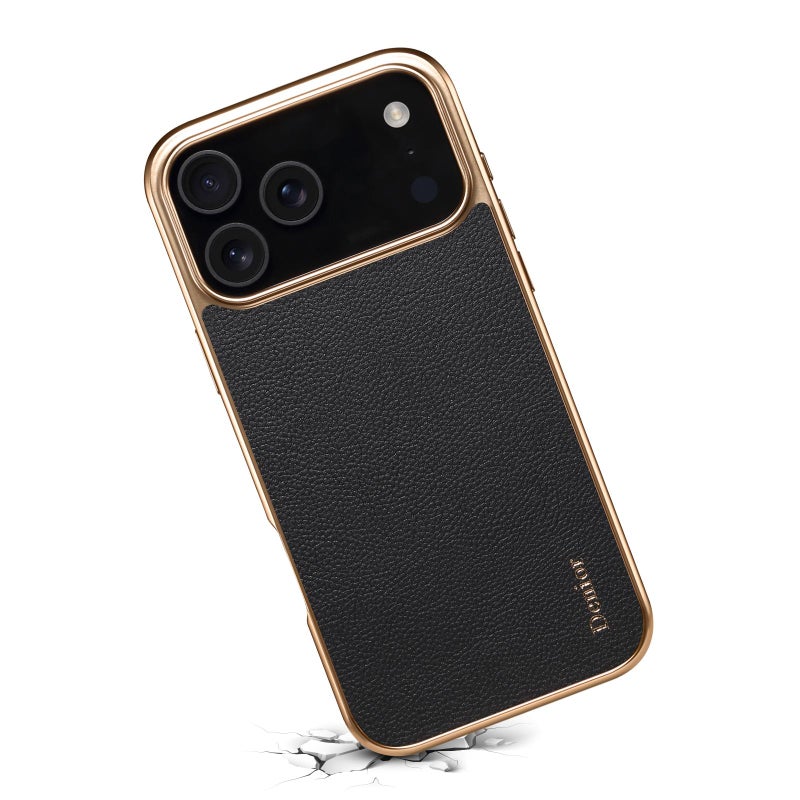 دينيور جراب هاتف من جلد البقر المطلي لهاتف iPhone 17 Pro Max (أسود) - Image 4