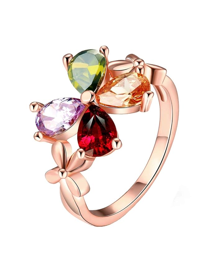 تشيميز أصفر خاتم كريستال سويسري متعدد الألوان للنساء - Image 1