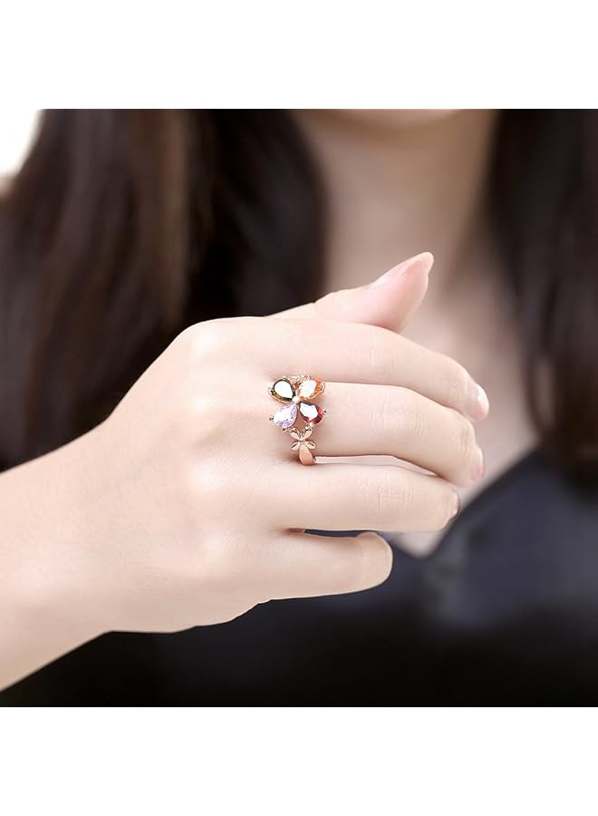 تشيميز أصفر خاتم كريستال سويسري متعدد الألوان للنساء - Image 3