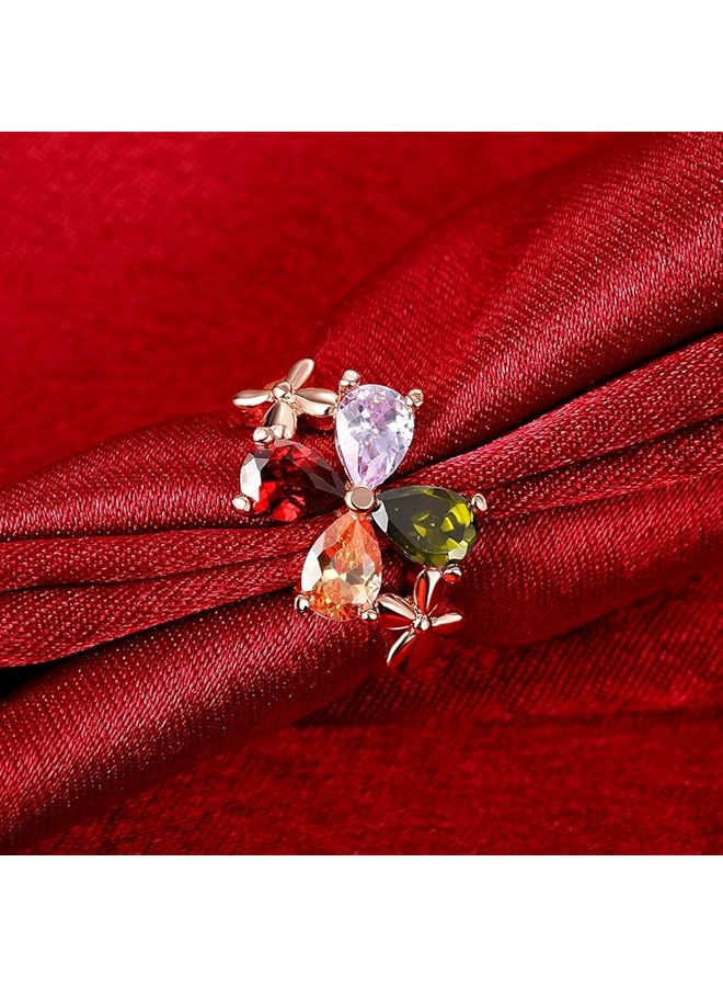 تشيميز أصفر خاتم كريستال سويسري متعدد الألوان للنساء - Image 4