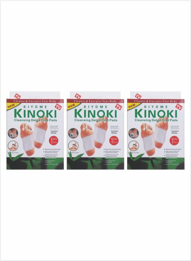 AS SEEN ON TV Kinoki Detox Foot Pads for Cleansing and Energizing Pack of 3