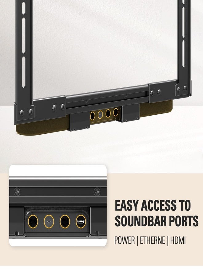 Mounting Dream Soundbar Mount with Easy Access Design for SONOS Beam, SoundBar Bracket with Sliding Block Fits TV up to VESA 600x400mm, Compatible with The Beam Constructed of Duty Aluminum Profile - Image 3