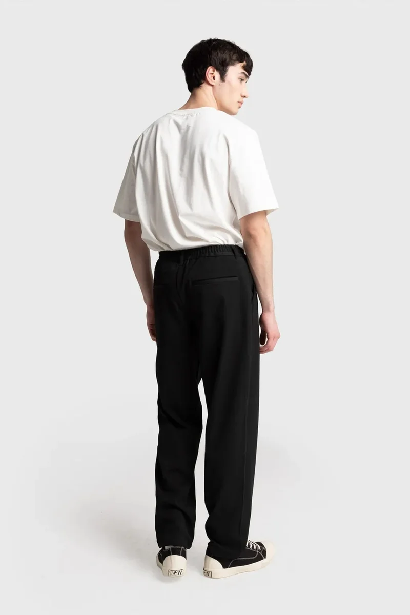 Giesto Black GIESTO Pleated Straight Leg Pants for Men | Best Price UAE