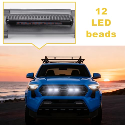 BreTrewri Front Grille Grill Lights for 2024 2025 Toyota Tacoma SR SR5 Led Grill Light Accessories(for SR sr5 only-LED-White) - Image 5