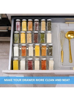 Generic Spice Drawer Organizer – Premium Acrylic Spice Rack – 4-Tier Spice Organizer for Drawer – Durable and Lightweight Spice Rack Drawer Organizer – Adjustable Design – 13.2x 17-inch- Clear 1 Pack  - Image 2