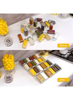 Generic Spice Drawer Organizer – Premium Acrylic Spice Rack – 4-Tier Spice Organizer for Drawer – Durable and Lightweight Spice Rack Drawer Organizer – Adjustable Design – 13.2x 17-inch- Clear 1 Pack  - Image 4