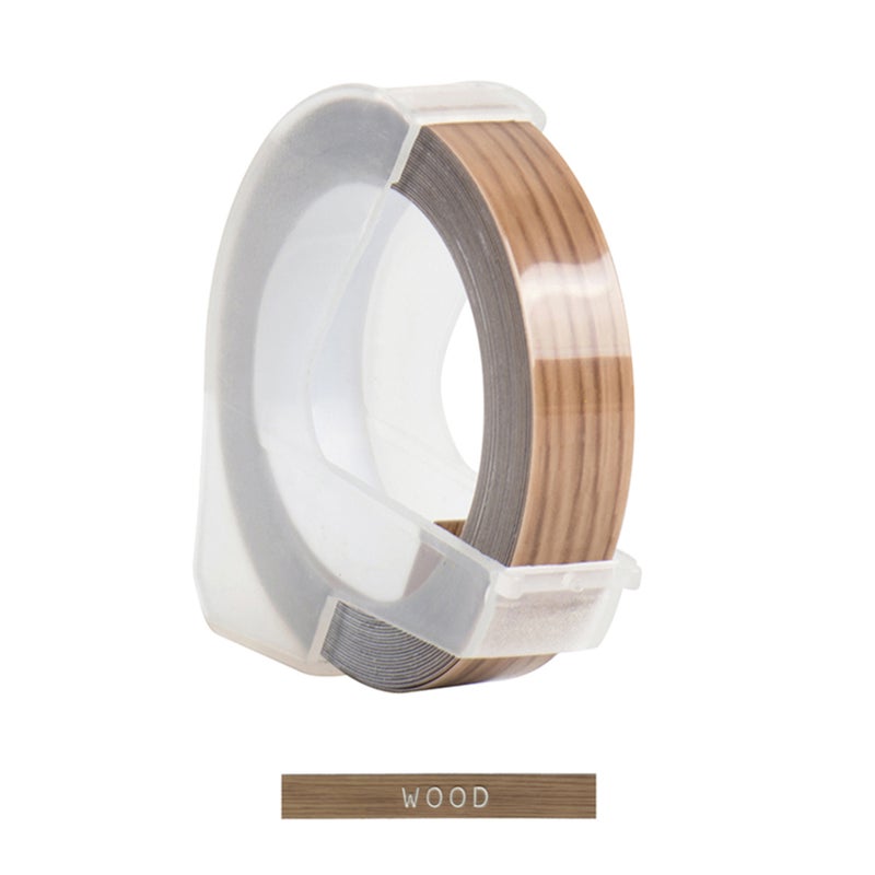 3D Plastic Embossing Label Tape Refill for DYMO 12965 1610 Label Maker with 3/8 Inch * 9.8 feet, 1 Roll Wood - Image 1