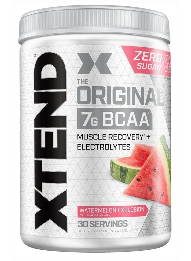 SCIVATION XTEND Original BCAA Powder Watermelon Explosion - Sugar Free Post Workout Muscle Recovery Drink with Amino Acids - 7g BCAAs for Men & Women - 30 Servings  - Image 1