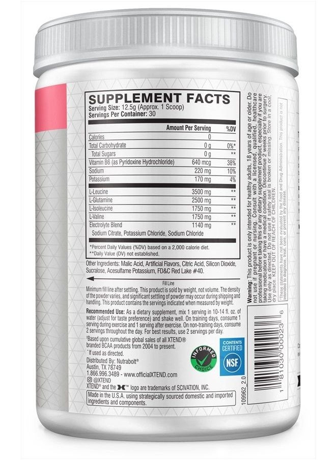 SCIVATION XTEND Original BCAA Powder Watermelon Explosion - Sugar Free Post Workout Muscle Recovery Drink with Amino Acids - 7g BCAAs for Men & Women - 30 Servings  - Image 2