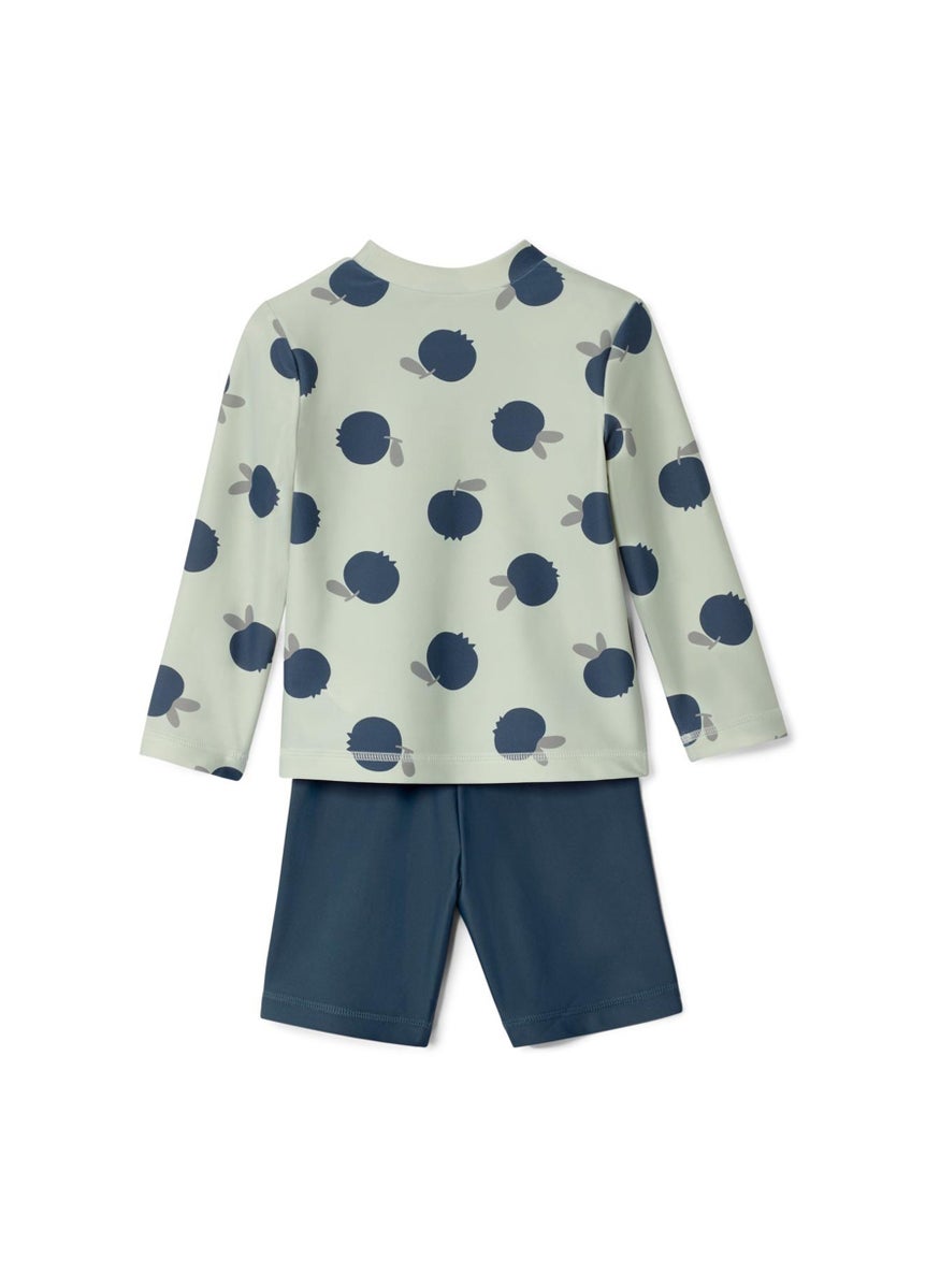 Tchibo - Toddlers Girl 2 Pieces Top And Shorts Set, Sage Beige - Image 1