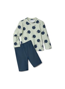 Tchibo Toddlers Girl 2 Pieces Top And Shorts Set, Sage Beige  - Image 2
