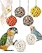 Bissap 6PCS Small Parrot Chew Toys Sola Balls Conure Chewing Foraging Toys Colorful Bird Foot Balls for Cockatiels Cockatoos Parakeets Love Birds Small Parrot Cage Bite Toys - Image 3