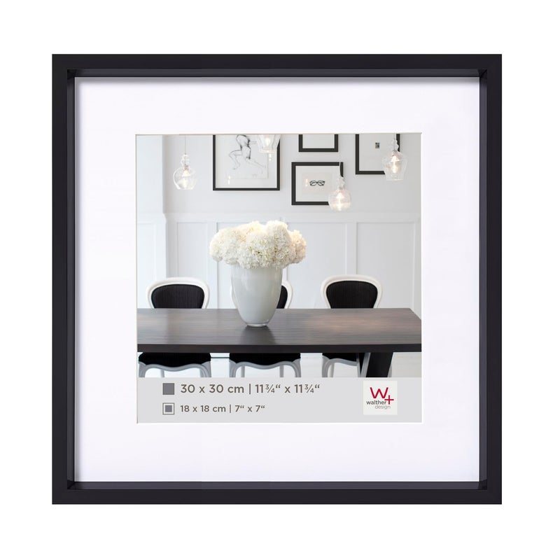 إطار صورة والتير تصميم أسود 20 × 20 سم مع باساتبارتوت ستيل ستايل إطار بلاستيكي ES220B