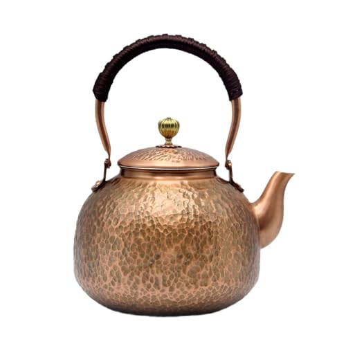 YJX Copper Tea Kettle For Stovetop, Japanese Style Non-Coating Pure Copper Teapot with Stainless Steel Infuser For Loose Tea, Large and Solid Tea Pot For 3-7 Cups (2000ml) - Image 1