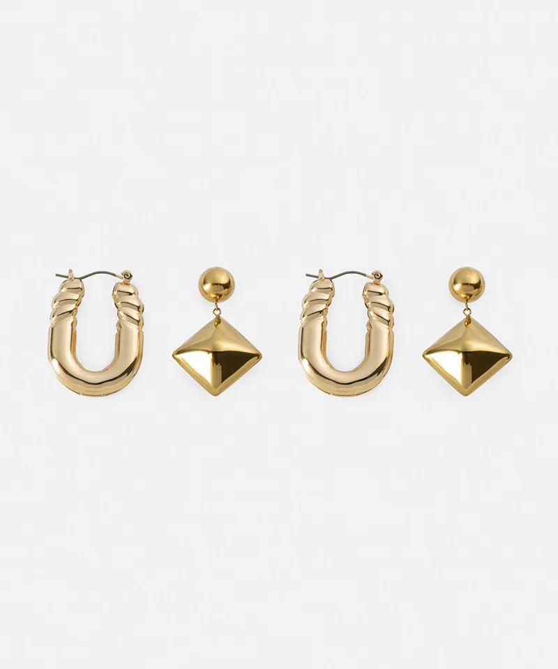 ابيكول Pack of Two Textured Earrings