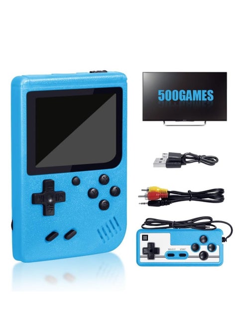 Handheld Video Game Console with 500 Classic FC Games, 3.0 Inch Color Screen, 1020mAh Rechargeable Battery Support TV Connect and 2 Players Sharing