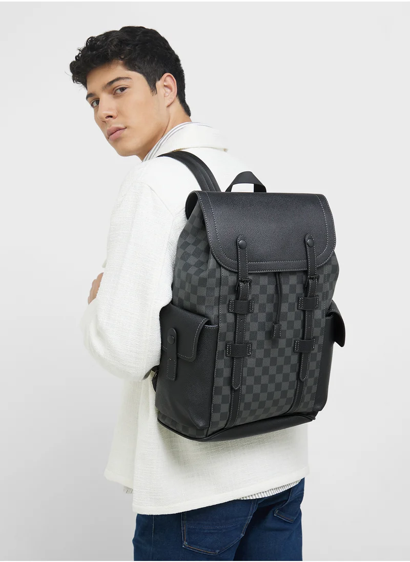 روبرت وود Premium Faux Leather Printed Backpack