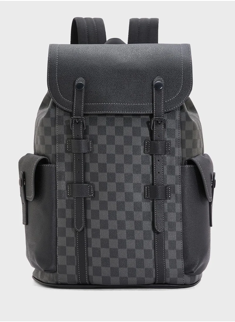 Robert Wood Premium Faux Leather Printed Backpack