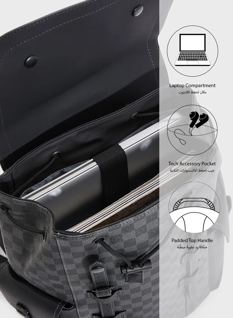 Robert Wood Premium Faux Leather Printed Backpack
