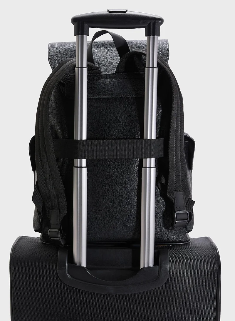 Robert Wood Premium Faux Leather Printed Backpack
