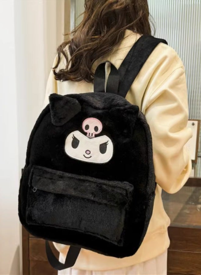 Sanrio Official Kuromi Cute Cartoon Plush Backpack - Image 2