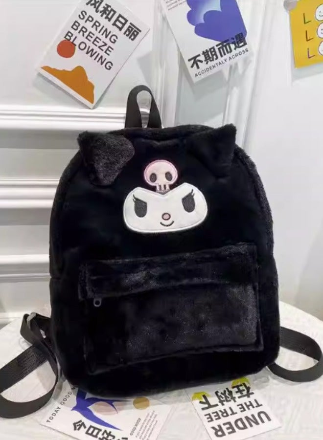 Sanrio Official Kuromi Cute Cartoon Plush Backpack - Image 3