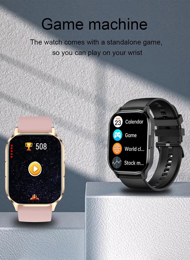 RollsTimi  Men's Smart Watch Women 2.01" AMOLED Waterproof Smartwatch,Fitness Tracker with Heart Rate Blood Pressure Sleep Monitor Activity Tracker for Android and iPhone - Pink - Image 3