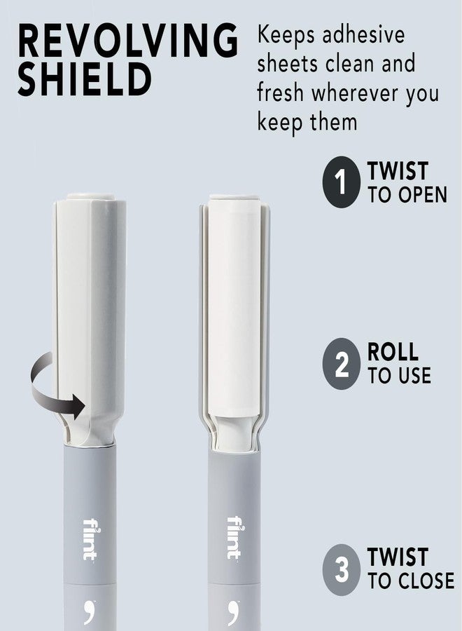 Flint Plus XL Retractable Lint Remover & Pet Hair Roller for Clothes - Refillable & Reusable Lint Roller with 140 Extra Sticky Tear-Off Sheets - Value Pack, Light Grey - Image 2