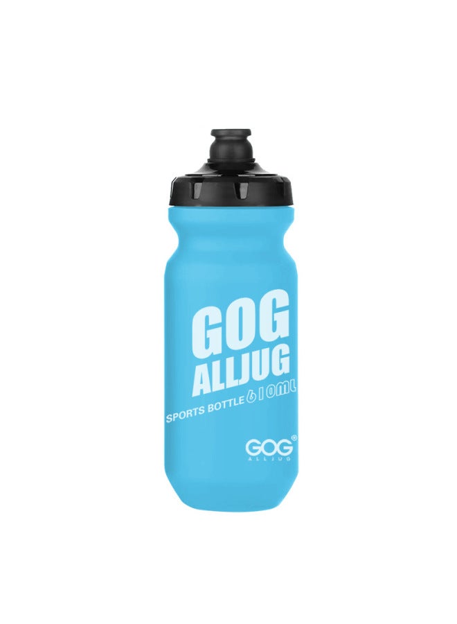 Bpa Free Bicycle Water Bottle Riding Water Bottle Mountain Road Bike Sports Water Cup Riding Equipment Bicycle Accessories-Color:Sky Blue Spray Paint (dust Cover Included)-Capacity:610ml - Image 1