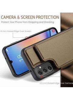 CaseMe Wallet Case for Samsung Galaxy A54, Premium Handmade Durable PU Leather Slim Shockproof Case with [Double Magnetic Clasp] [Card Holder] [Kickstand] [RFID Blocking] (Brown)  - Image 3
