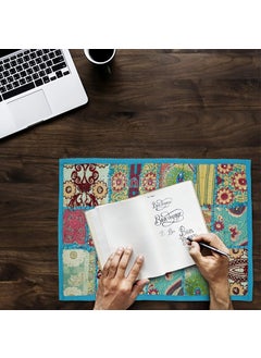 iinfinize iinfinize Kitchen Dining Placemats 12x18 Inch Cotton Vintage Table Mat Different Colors Patchwork Handmade Mats Traditional Dining Decor Table Cloth Turquoise  - Image 5