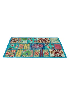 iinfinize iinfinize Kitchen Dining Placemats 12x18 Inch Cotton Vintage Table Mat Different Colors Patchwork Handmade Mats Traditional Dining Decor Table Cloth Turquoise  - Image 3