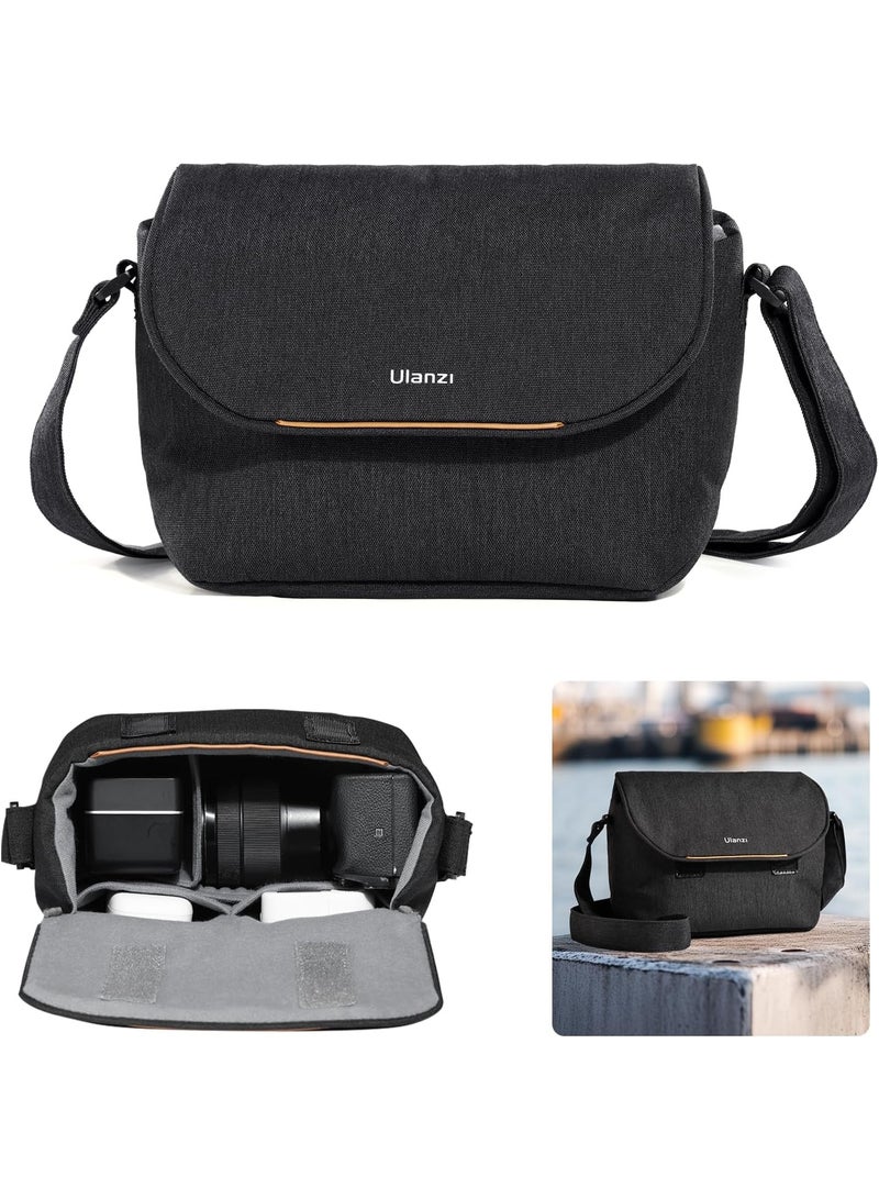 يولانزي حقيبة كاميرا ULANZI F02، حافظة كاميرا SLR/DSLR احترافية، حقيبة صغيرة أنيقة للتصوير الفوتوغرافي، حقيبة كتف للنساء والرجال متوافقة مع كاميرا Sony Canon Nikon Mirrorless خفيفة الوزن باللون الأسود - Image 1