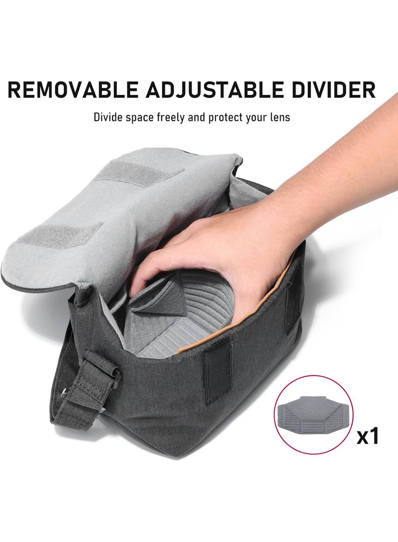 يولانزي حقيبة كاميرا ULANZI F02، حافظة كاميرا SLR/DSLR احترافية، حقيبة صغيرة أنيقة للتصوير الفوتوغرافي، حقيبة كتف للنساء والرجال متوافقة مع كاميرا Sony Canon Nikon Mirrorless خفيفة الوزن باللون الأسود - Image 2