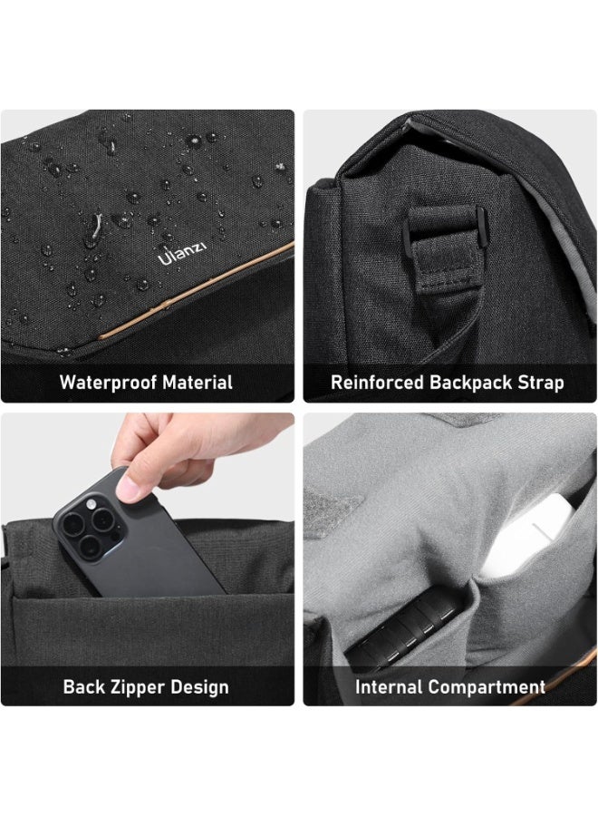 يولانزي حقيبة كاميرا ULANZI F02، حافظة كاميرا SLR/DSLR احترافية، حقيبة صغيرة أنيقة للتصوير الفوتوغرافي، حقيبة كتف للنساء والرجال متوافقة مع كاميرا Sony Canon Nikon Mirrorless خفيفة الوزن باللون الأسود - Image 4
