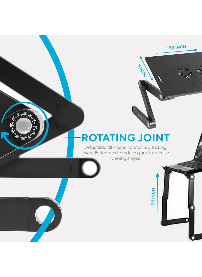 Generic - Stand for Laptop Ipad Books Two Cooling Fans USB Plug Laptop Table Laidback Computer Desk Portable Bed Tray Book Stand Multifunctional - Image 1