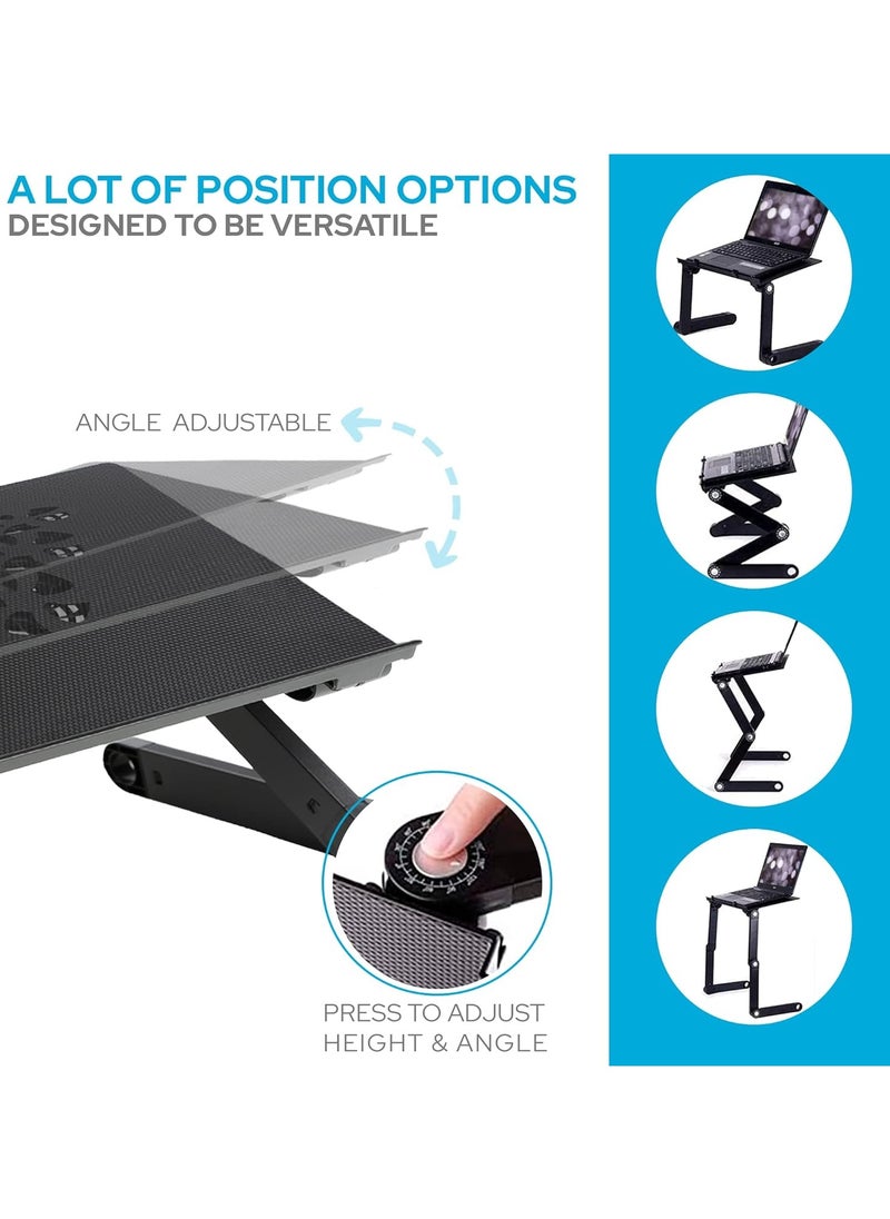 Generic - Stand for Laptop Ipad Books Two Cooling Fans USB Plug Laptop Table Laidback Computer Desk Portable Bed Tray Book Stand Multifunctional - Image 1