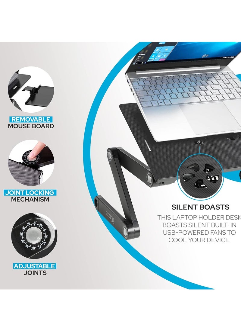Generic - Stand for Laptop Ipad Books Two Cooling Fans USB Plug Laptop Table Laidback Computer Desk Portable Bed Tray Book Stand Multifunctional - Image 1