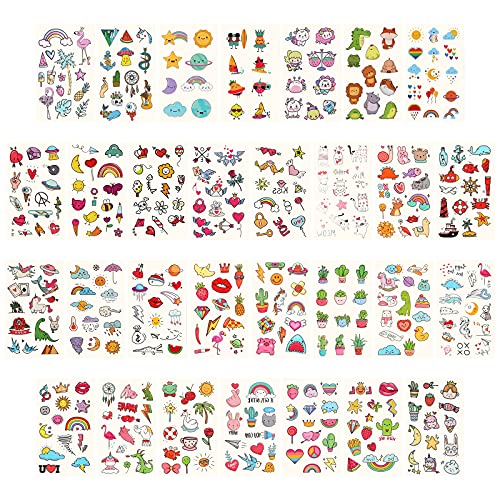 Metker Temporary Tattoos for Kids - 90 Sheets 1000+ Designs | Waterproof Temporary Tattoos toys for Birthday Party Favors, Group Activities | Educational & Safe Skin Art - Image 2