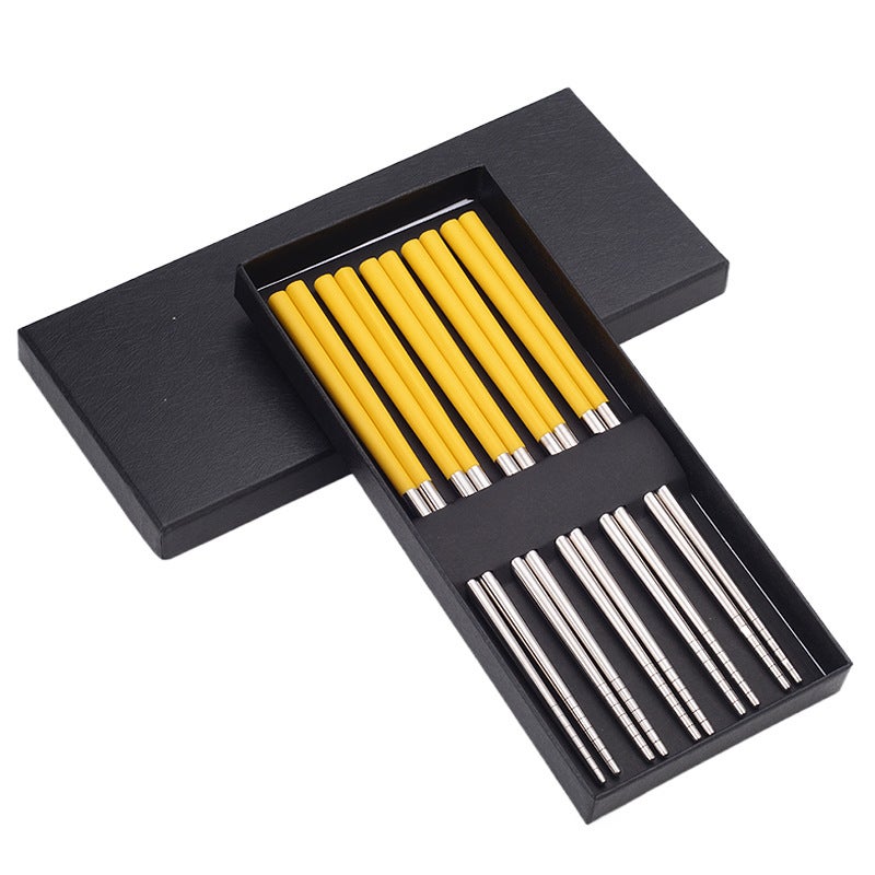 Wheat Straw 304 Stainless Steel Chopsticks Colorfulful Creative National Trend E-Commerce Durable - Image 1