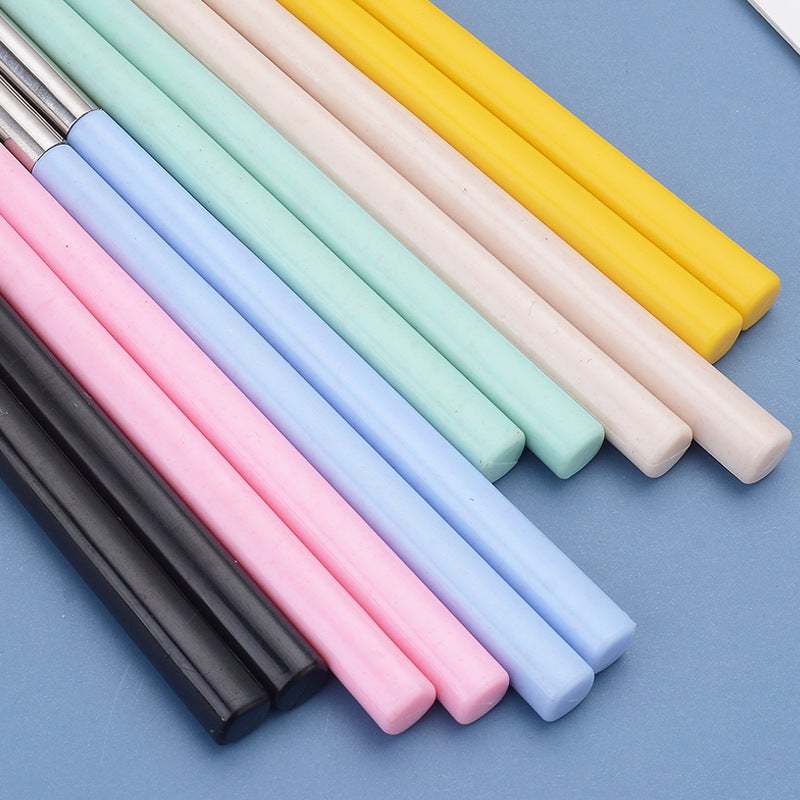 Wheat Straw 304 Stainless Steel Chopsticks Colorfulful Creative National Trend E-Commerce Durable - Image 4