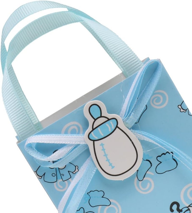 klarako 12 Pieces Blue Boy Baby Shower Candy Gift Bags Tote Birthday Party Favor Supplies - Image 4