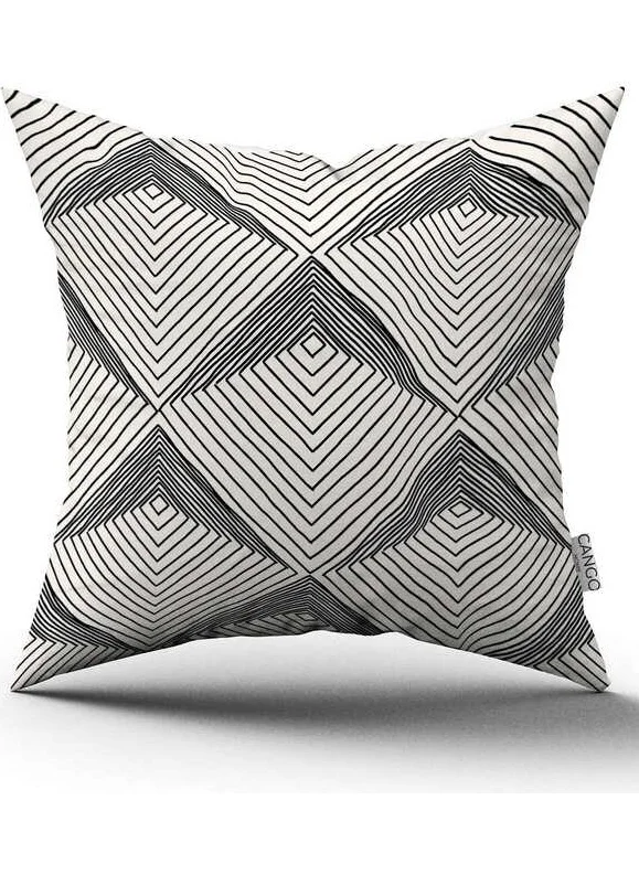 Cango Home Double Sided Cream Black Bohemian Scandinavian Geometric Digital Printed Throw Pillow Cover CGH1226