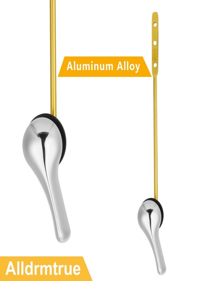 Alldrmtrue Toilet Handle Replacement Kit, 2 Pack Toilet Lever Flush Handle, Aluminum Alloy Rod, Universal Fitting Parts, Front Mount, Chrome - Image 2