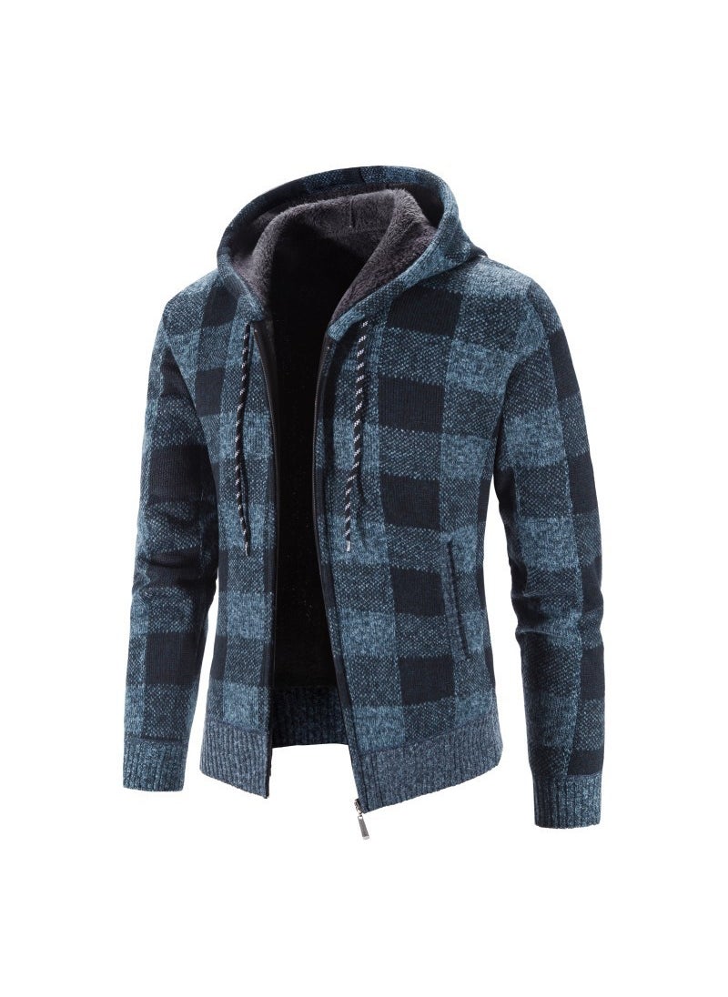 Generic - New Cross-Border Mens Sweater Jacket Thickened Loose Fit Knitted Top Casual Youth Cardigan Stand Collar Pullover 6636 brown - Image 1