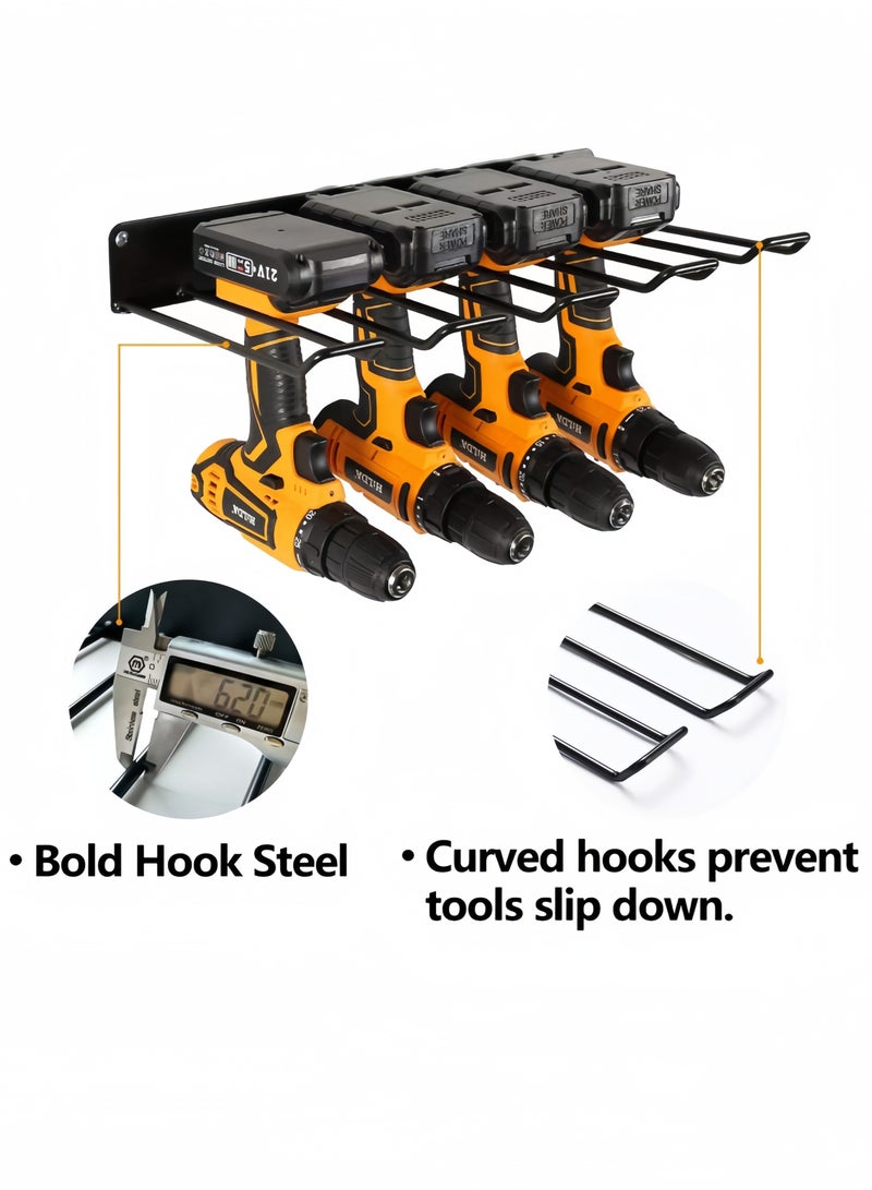 nihao Power Tool Garage Storage Rack Wall Mounted Heavy Duty Accessory for Garage Cabinet Easily Install Versatile Sturdy, Set of 2Pcs - Image 4