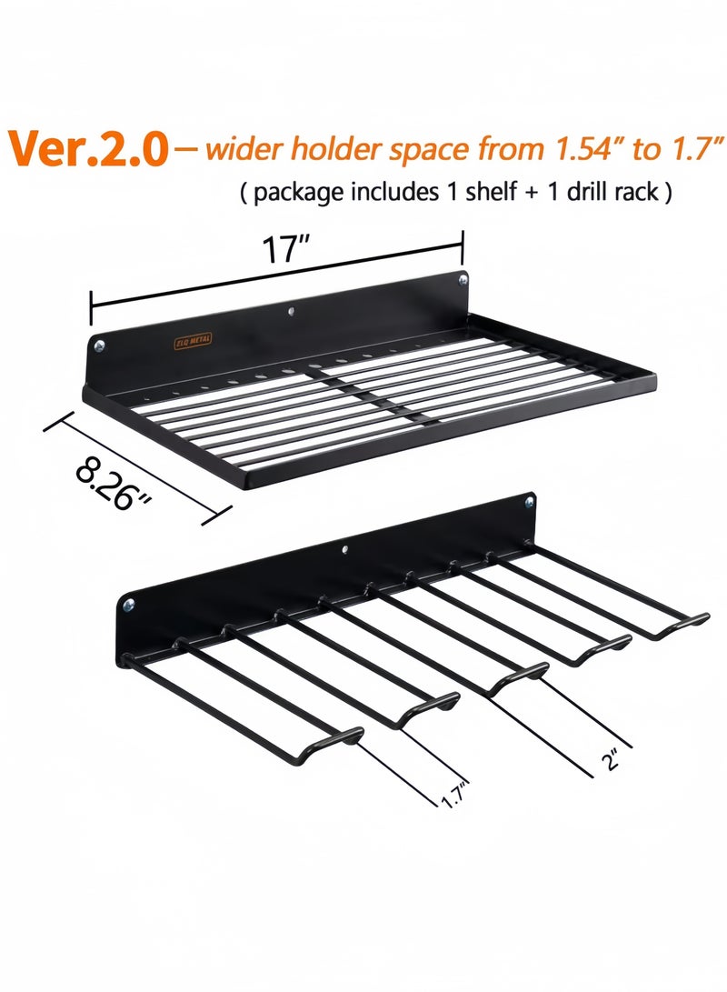 nihao Power Tool Garage Storage Rack Wall Mounted Heavy Duty Accessory for Garage Cabinet Easily Install Versatile Sturdy, Set of 2Pcs - Image 5