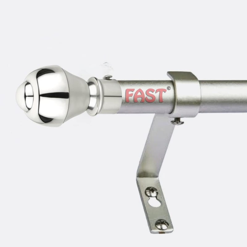 FAST Metal Curtain Rod Finial 86 x 50 mm Silver and White 4 Pieces grommets RustCorrossion Free And Water Resistant - Image 3